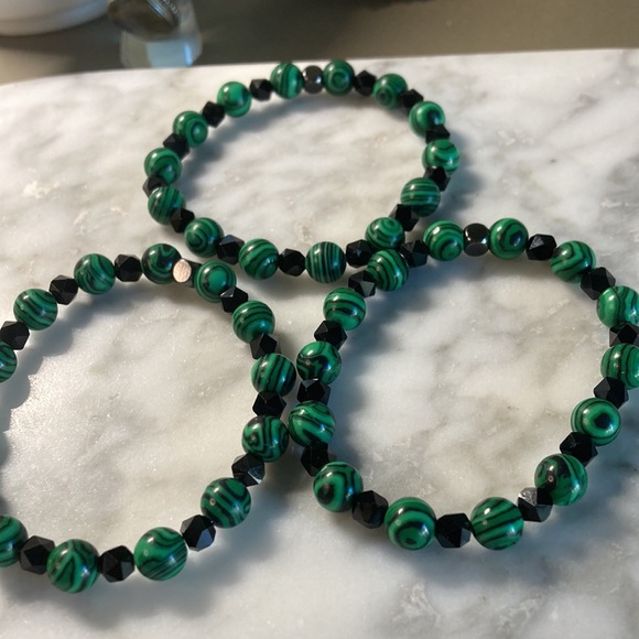 Malachite & black onyx bracelet - Picture 3 of 4